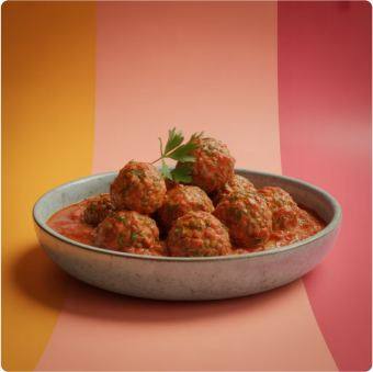 Almôndegas de lentilha com molho de tomate rústico