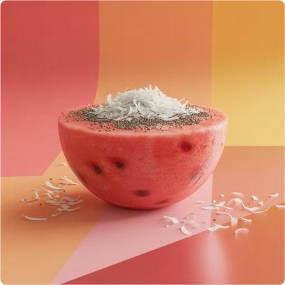 Smoothie bowl de melancia e coco