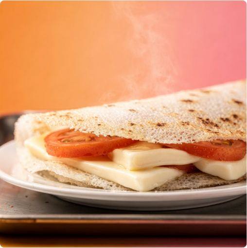 Tapioca de queijo minas e tomate