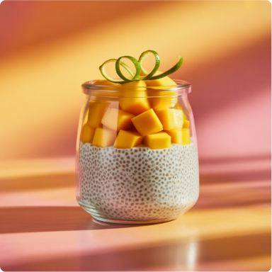 Pudim de Chia com Manga