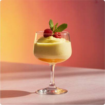 Mousse de Limão com Creme de Castanha de Caju